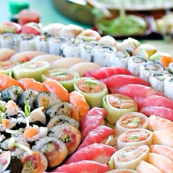 King Wok - a platter of sushi and rolls - Japanese Near Me - Fairfield, New Jersey