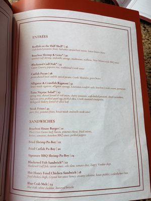 Menu photo 1 Bourbon House New Orleans, LA Menu photo 1 Bourbon House New Orleans, LA