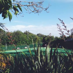 Milford Tennis Club - Another three at the end of the cul-de-sac nestled amongst the native bush by Lake Pupuke