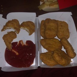 Took 3 bites. All horribly cold and disgusting. Worst nuggets and service I've ever received at this location. Took 3 bites. All horribly cold and disgusting. Worst nuggets and service I've ever received at this location.