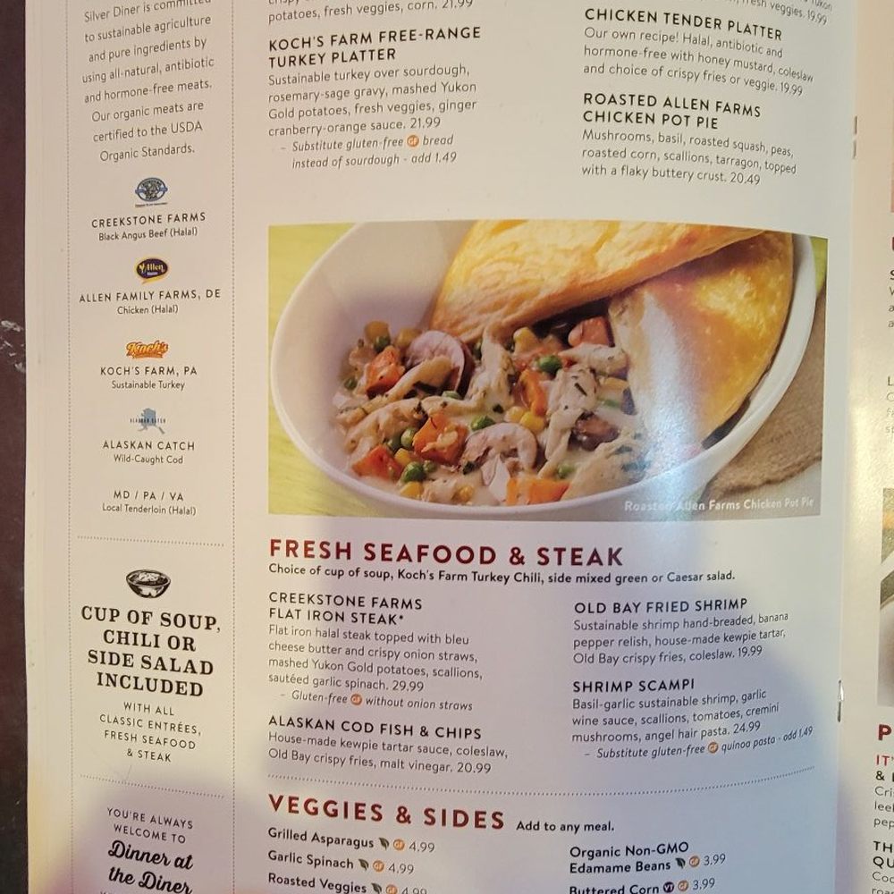 Silver Diner - Classic dinner entrees - Diners Near Me - Greenbelt, Maryland Silver Diner - Classic dinner entrees - Diners Near Me - Greenbelt, Maryland
