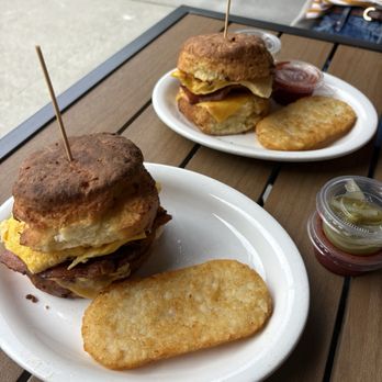 Biscuit & Bean - The Classic: scrambled eggs, bacon, cheddar cheese, tomato jam - Coffee & Tea Near Me - Seattle, Washington Biscuit & Bean - The Classic: scrambled eggs, bacon, cheddar cheese, tomato jam - Coffee & Tea Near Me - Seattle, Washington