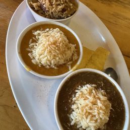 Cajun Trio: Seafood Gumbo, Crawfish Etoufffee, and Jambalaya Cajun Trio: Seafood Gumbo, Crawfish Etoufffee, and Jambalaya