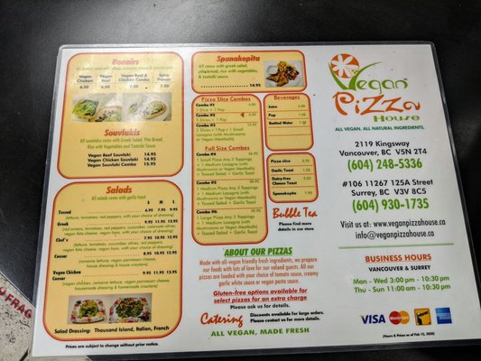 Menu photo 2 Vegan Pizza House Vancouver, BC Menu photo 2 Vegan Pizza House Vancouver, BC