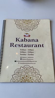 Menu photo 6 Kabana Restaurant Berkeley, CA