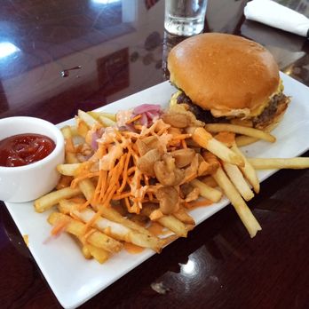 Ola Brew - Hilo - burger with the upgraded side of curry fries - Brewpubs Near Me - Hilo, Hawaii Ola Brew - Hilo - burger with the upgraded side of curry fries - Brewpubs Near Me - Hilo, Hawaii