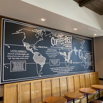 Starbucks - a map of the world on the wall - Coffee & Tea Near Me - Albuquerque, New Mexico
