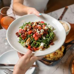 Pizza Domenica - Arugula Salad with fresh toppings