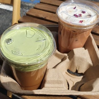 Lagu Cafe - Matcha sea salt cold brew, strawberry sakura latte - Cafes Near Me - Irvine, California