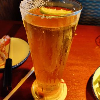 Red Lobster - a glass of beer on a table - Seafood Near Me - Irving, Texas