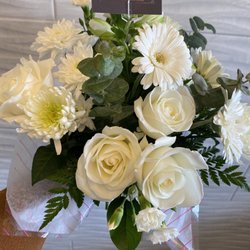 Stratford Flower Shoppe - Classic white and green bouquet, available in any size