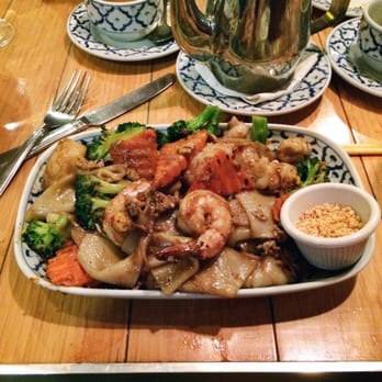Ginger Thai Taste - Pad see ew with mixed seafood. Literally the best I've ever had. - Thai Near Me - Richmond, Virginia
