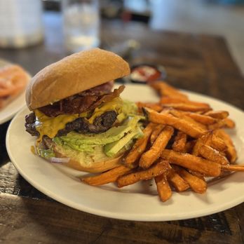 Canvas Artistry - a burger and fries on a plate - Tacos Near Me - Albuquerque, New Mexico