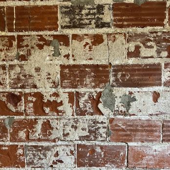 Little Leaf Cafe - a brick wall with peeling paint - Sandwiches Near Me - Silverton, Oregon