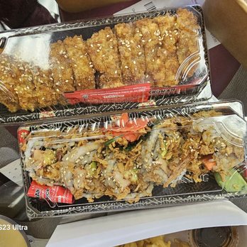 Jino Sushi - Caterpillar roll  And tempura salmon cream cheese roll - Sushi Bars Near Me - Dallastown, Pennsylvania