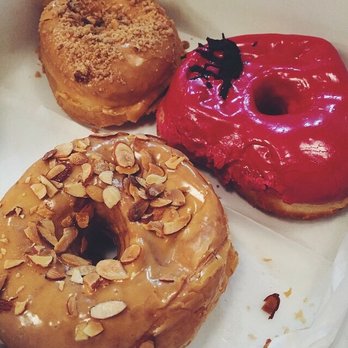 Dough - Cafe au lait in the back left, hibiscus on the right and another dulce de leche in the front left! - Desserts Near Me - New York, New York Dough - Cafe au lait in the back left, hibiscus on the right and another dulce de leche in the front left! - Desserts Near Me - New York, New York