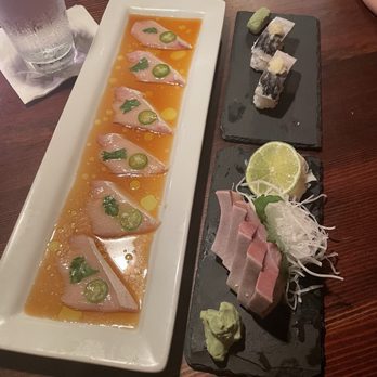 Kenichi Pacific - New Style Sashimi, Mackerel special (cured in lime), and Hamachi Toro - would order all three any time. VERY flavorful and delicious! - Sushi Bars Near Me - Kailua-Kona, Hawaii Kenichi Pacific - New Style Sashimi, Mackerel special (cured in lime), and Hamachi Toro - would order all three any time. VERY flavorful and delicious! - Sushi Bars Near Me - Kailua-Kona, Hawaii