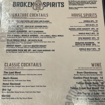 Broken Spirits-Anaheim - Menu - Cocktail Bars Near Me - Anaheim, California Broken Spirits-Anaheim - Menu - Cocktail Bars Near Me - Anaheim, California