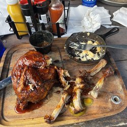 Cowboy Coast Country Saloon - Chicken and Ribs side of beans and Mac N Cheese