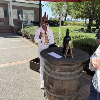 Monticello Vineyards - Aris at Monticello winery 4/7/26 with the wine trolley. - Wineries Near Me - Napa, California Monticello Vineyards - Aris at Monticello winery 4/7/26 with the wine trolley. - Wineries Near Me - Napa, California