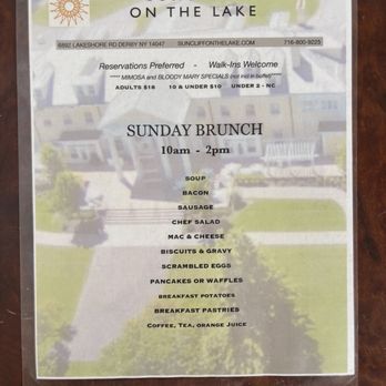 SunCliff on the Lake - Brunch menu - Hotels Near Me - Derby, New York SunCliff on the Lake - Brunch menu - Hotels Near Me - Derby, New York