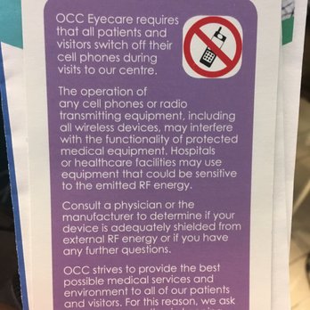 OCC Eyecare - Rules of no eating, drinking or using your cell phone.office says they have wi-fi but it doesn’t work - Ophthalmologists Near Me - Mississauga, Ontario
