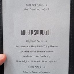Beer Menu Beer Menu