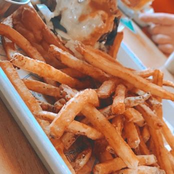 Dunstan Tap & Table - Maple bourbon burger with fries - Burgers Near Me - Scarborough, Maine Dunstan Tap & Table - Maple bourbon burger with fries - Burgers Near Me - Scarborough, Maine