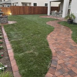 The Lawn Guys - Paver patio along with fresh new sod and irrigation