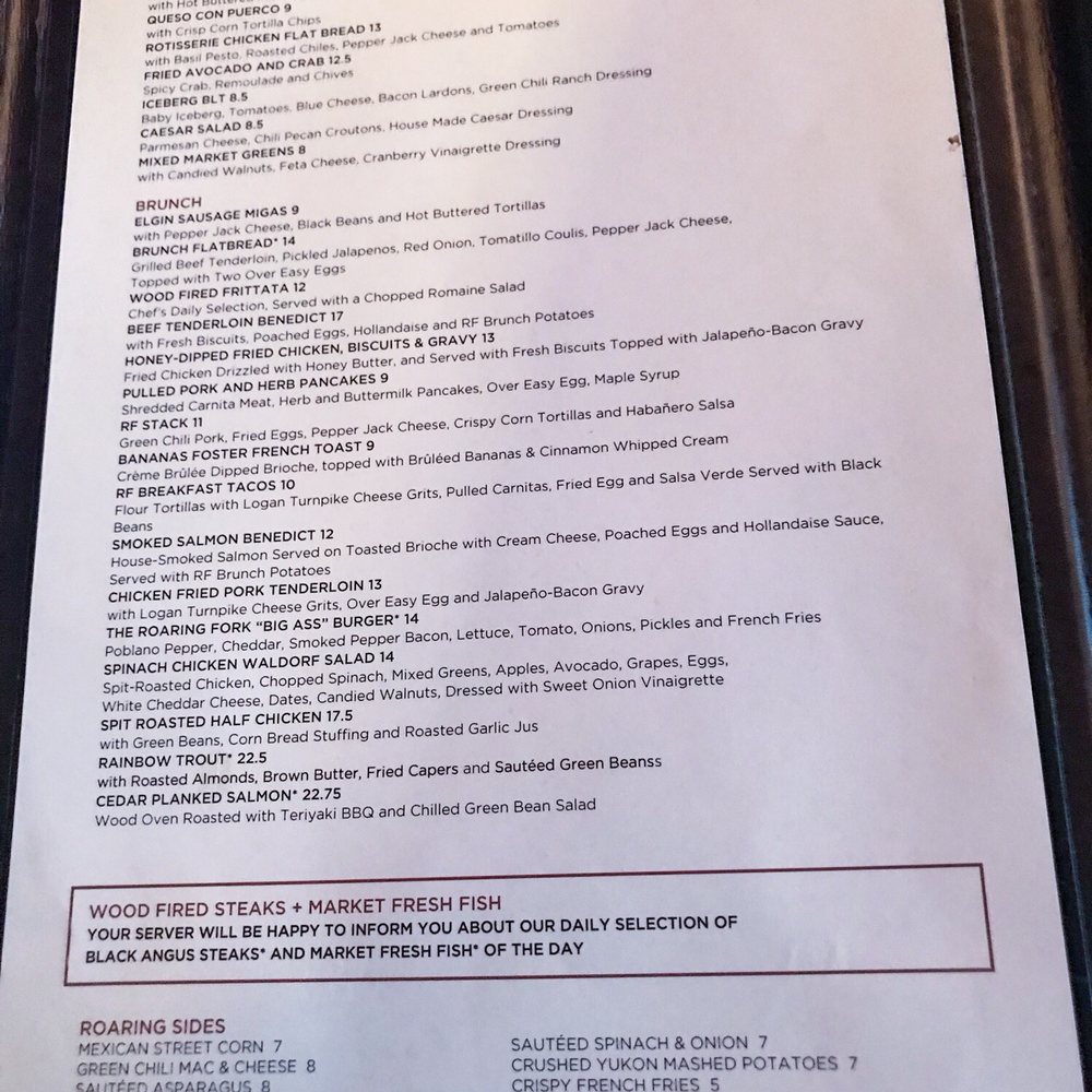Roaring Fork - Menu - New American Near Me - Austin, Texas Roaring Fork - Menu - New American Near Me - Austin, Texas