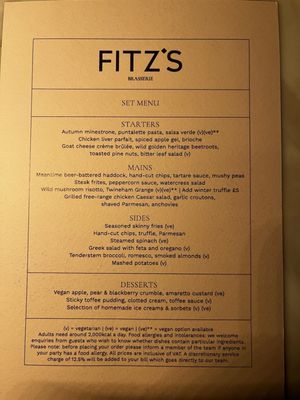 Menu photo 1 Fitz's Bar London, XGL