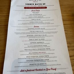 Summer Menu Summer Menu