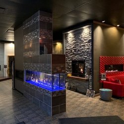 Fireplaces By Weiss Johnson - DaVinci custom fireplace on our showroom floor