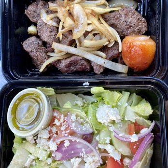 Waterfront Pizza - Beef Kebob Plate with Greek Salad - Pizza Near Me - Foster City, California Waterfront Pizza - Beef Kebob Plate with Greek Salad - Pizza Near Me - Foster City, California