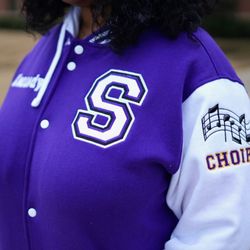 Jacqunique Design & Embroidery - Letterman jackets customized in school colors and the person interest