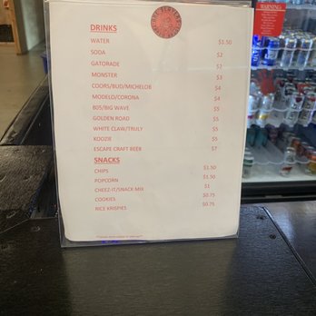 AXE SLAYERS THROW HOUSE - Drink & Snack Menu - January 2023 - Axe Throwing Near Me - Redlands, California