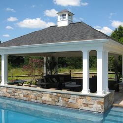 Trailway Construction - new outdoor pavilion with asphalt shingle roof