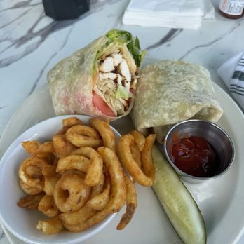 Martha's - "Chicken Caesar wrap", didn't seem to have any dressing and wasn't a tossed salad inside - American Near Me - Hermosa Beach, California
