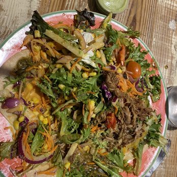 Dos Coyotes - Adobe Salad with carnitas - Tex-Mex Near Me - Sacramento, California Dos Coyotes - Adobe Salad with carnitas - Tex-Mex Near Me - Sacramento, California