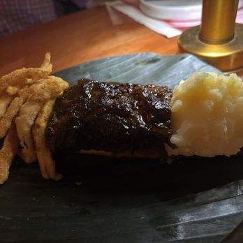 Campo Casa Faena - Beef Short Rib Birria with crispy onions and mashed potatoes - Latin American Near Me - Miami Beach, Florida Campo Casa Faena - Beef Short Rib Birria with crispy onions and mashed potatoes - Latin American Near Me - Miami Beach, Florida