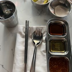 Gosu Korean BBQ & Shabu Shabu - Sauces and some banchan