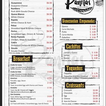 Panitas Bakery and Bistro - Menu page 2 - Coffee & Tea Near Me - Tampa, Florida Panitas Bakery and Bistro - Menu page 2 - Coffee & Tea Near Me - Tampa, Florida