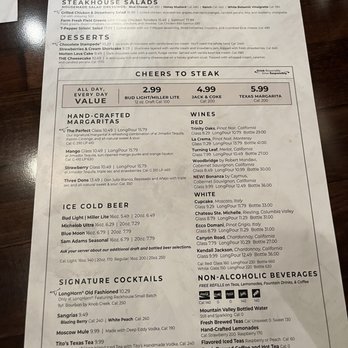LongHorn Steakhouse - Dinner menu - American Near Me - Raynham, Massachusetts