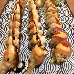 Four Seasons Sushi Bar & Grill - 2x az roll, right: spicy rainbow