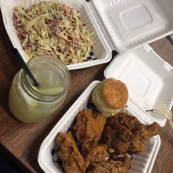 Re-Up BBQ - Tastes so much better than this picture can show. Half of the carryout bucket of chicken. Delicious ginger beer on tap. - Barbeque Near Me - New Westminster, British Columbia