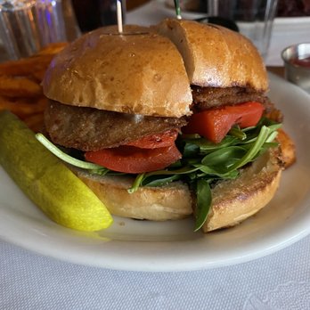 The Ripe Tomato - Veggie Sandwich served with crispy sweet potato fries. - Italian Near Me - Malta, New York The Ripe Tomato - Veggie Sandwich served with crispy sweet potato fries. - Italian Near Me - Malta, New York