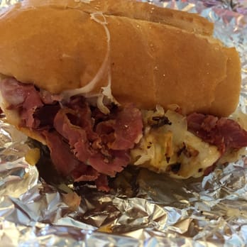 Jersey Mike's Subs - #20 Grilled Pastrami Reuben on white bread. (Half of a regular) - Sandwiches Near Me - McDonough, Georgia Jersey Mike's Subs - #20 Grilled Pastrami Reuben on white bread. (Half of a regular) - Sandwiches Near Me - McDonough, Georgia