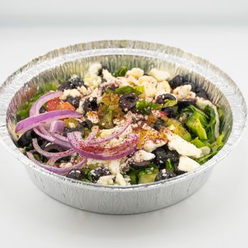 Tum Tums Mediterranean - A fresh mix of crisp greens, tomatoes, cucumbers, peppers, and olives topped with feta and a bright house-made Mediterranean dressing. - Mediterranean Near Me - Florence, Alabama Tum Tums Mediterranean - A fresh mix of crisp greens, tomatoes, cucumbers, peppers, and olives topped with feta and a bright house-made Mediterranean dressing. - Mediterranean Near Me - Florence, Alabama