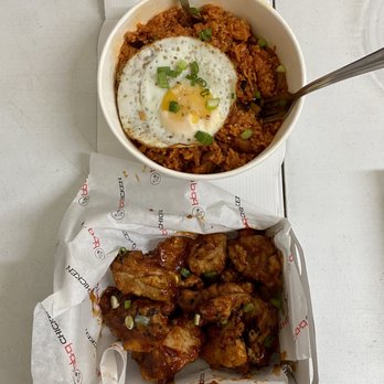 bb.q Chicken Fullerton - Kimchi Fried Rice & Spicy Original Wings (BB) - Korean Near Me - Fullerton, California