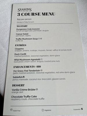 Menu photo 3 Seasons In the Park Vancouver, BC Menu photo 3 Seasons In the Park Vancouver, BC